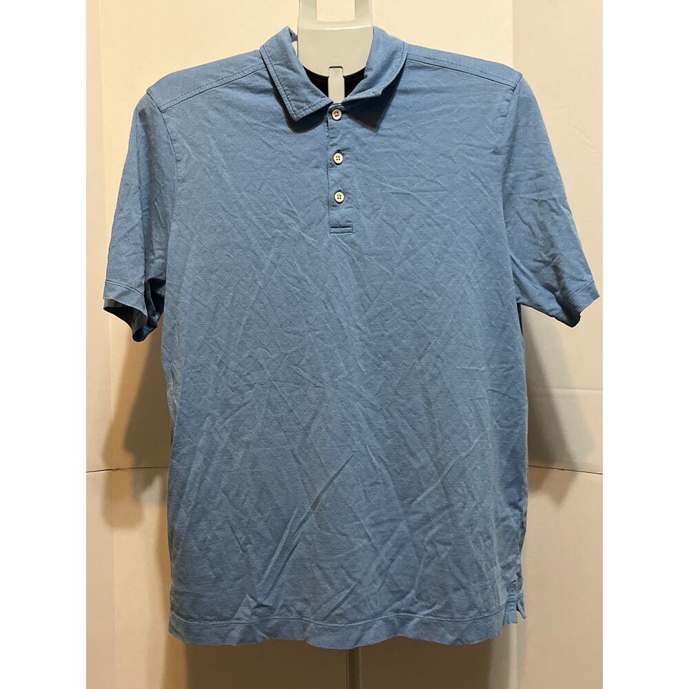 Boca Classics Men’s Polo Shirt Blue Textured Short Sleeve Size M